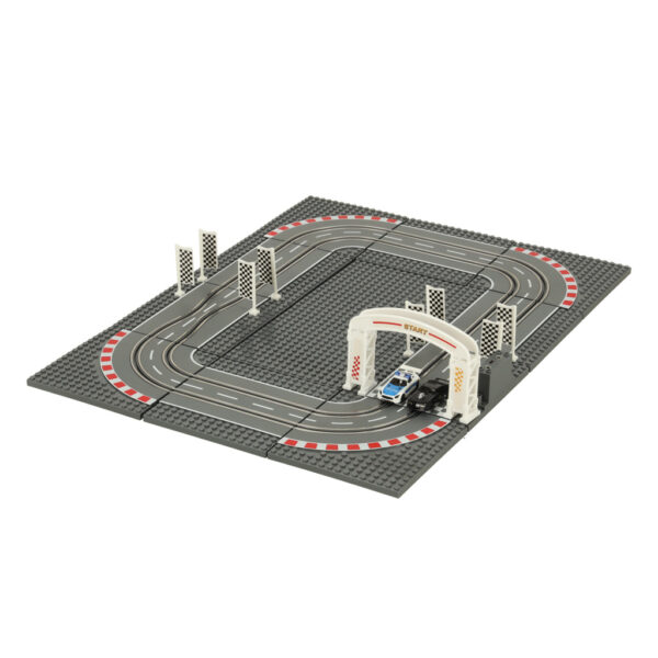 Tor samochodowy wyścigowy policyjny elektryczny + 2 auta klocki konstrukcyjne GD-01 - obrazek 4