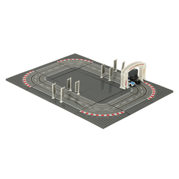 Tor samochodowy wyścigowy policyjny elektryczny + 2 auta klocki konstrukcyjne GD-01 - obrazek 6