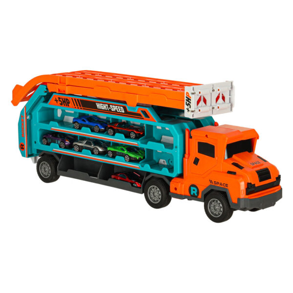 Tor wyścigowy samochodowy laweta transporter 6 el. pomarańczowy - obrazek 2