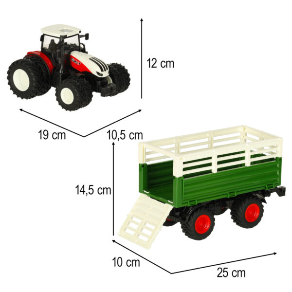 Traktor RC zdalnie sterowany ciągnik rolniczy z przyczepą pilot farma prezent 2,4G 3,7V 500mAh - obrazek 11
