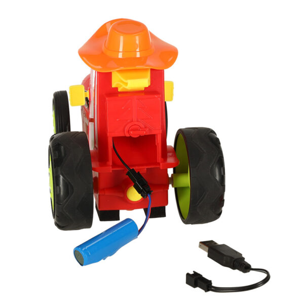 Traktor ciągnik zdalnie sterowany na pilota RC skaczący tańczący dźwięk czerwony - obrazek 5