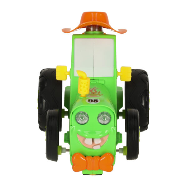 Traktor ciągnik zdalnie sterowany na pilota RC skaczący tańczący dźwięk zielony - obrazek 2