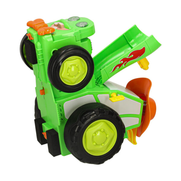 Traktor ciągnik zdalnie sterowany na pilota RC skaczący tańczący dźwięk zielony - obrazek 3