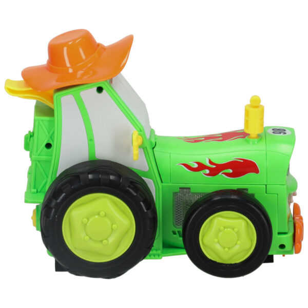 Traktor ciągnik zdalnie sterowany na pilota RC skaczący tańczący dźwięk zielony - obrazek 4