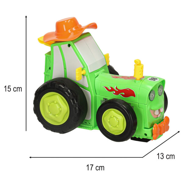 Traktor ciągnik zdalnie sterowany na pilota RC skaczący tańczący dźwięk zielony - obrazek 8