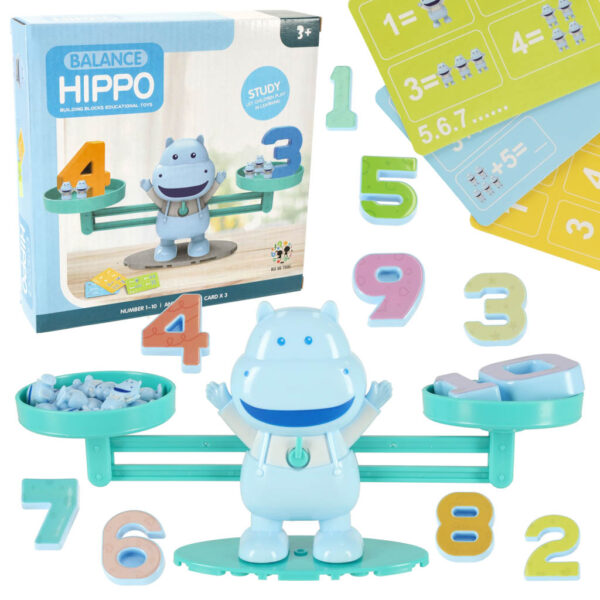 Waga szalkowa edukacyjna nauka liczenia hipopotam mini - obrazek 7