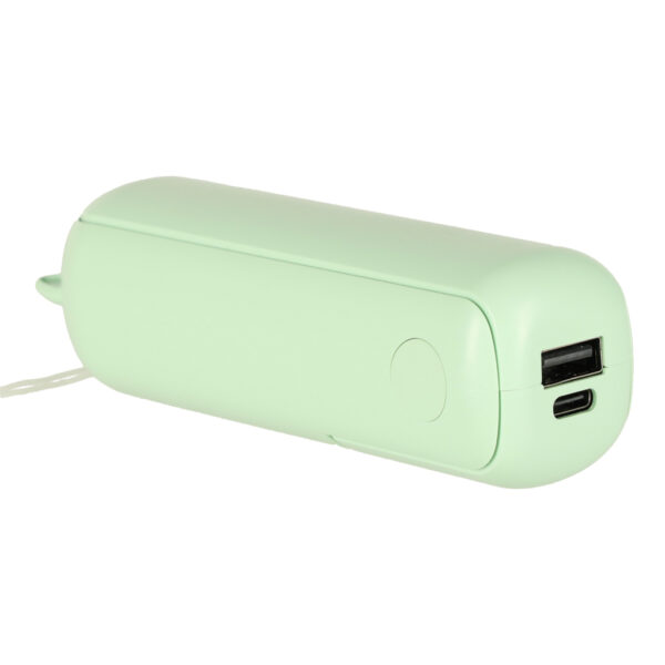 Wiatrak biurkowy wentylator mini ręczny składany wiatraczek przenośny USB zielony - obrazek 3