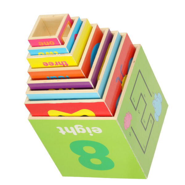Wieża edukacyjna drewniana sorter kształty nauka liczenia 71cm XXL - obrazek 3