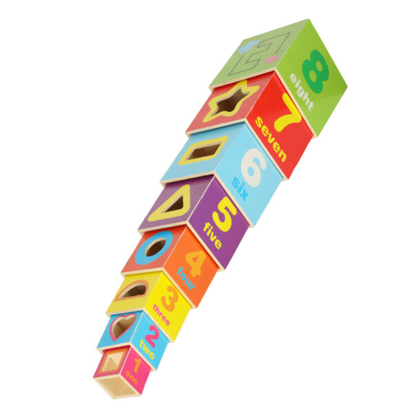 Wieża edukacyjna drewniana sorter kształty nauka liczenia 71cm XXL - obrazek 4