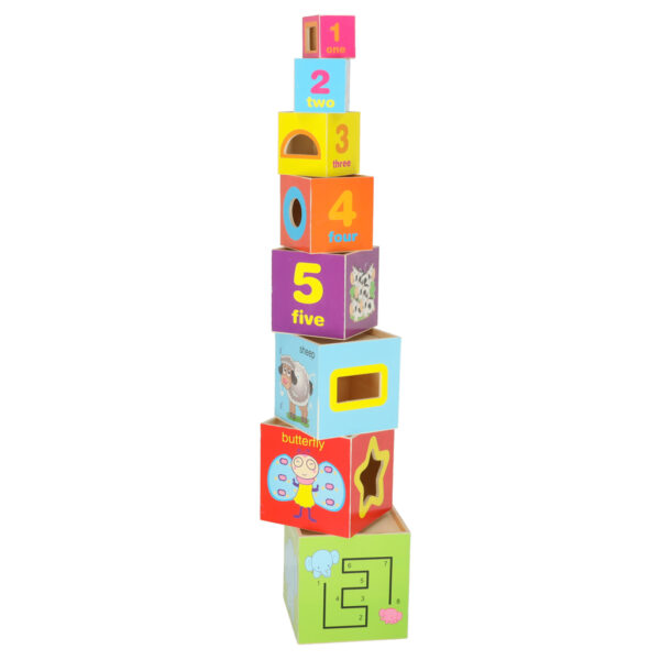 Wieża edukacyjna drewniana sorter kształty nauka liczenia 71cm XXL - obrazek 5