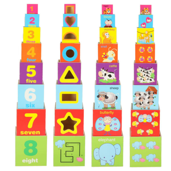 Wieża edukacyjna drewniana sorter kształty nauka liczenia 71cm XXL - obrazek 6