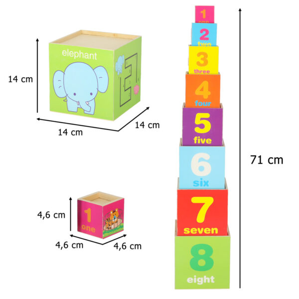 Wieża edukacyjna drewniana sorter kształty nauka liczenia 71cm XXL - obrazek 15