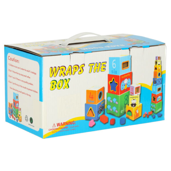 Wieża edukacyjna drewniana sorter kształty nauka liczenia 71cm XXL - obrazek 16