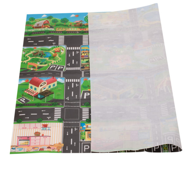 Mata edukacyjna do zabawy miasto ulica + znaki drogowe wodoodporna kolorowa 130x100cm - obrazek 2