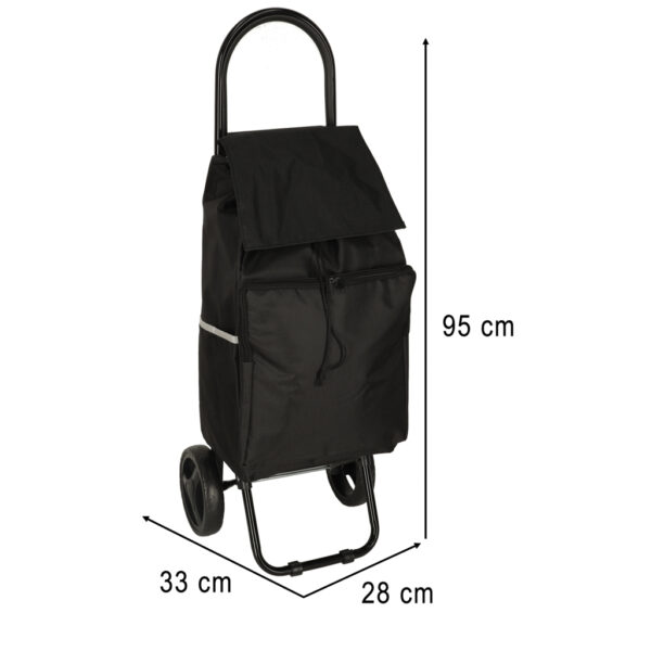 Wózek torba na zakupy na kółkach ze stelażem 95cm czarny - obrazek 12