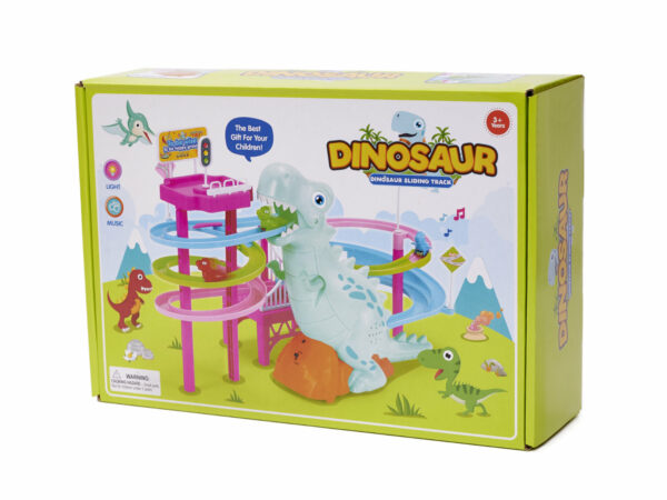 Tor zjeżdżalnia wyścig dinozaurów tor dinozaur ruchome schody światła dźwięk - obrazek 9