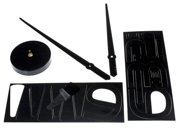 Zegar ścienny naklejany DIY regulowany duży 80-120cm czarny 4 cyfry - obrazek 2