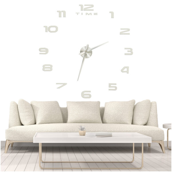 Zegar ścienny naklejany na ścianę 3D lustrzany DIY duży nowoczesny 80-120cm XL - obrazek 2