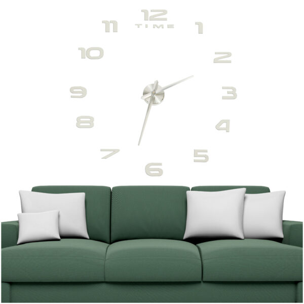 Zegar ścienny naklejany na ścianę 3D lustrzany DIY duży nowoczesny 80-120cm XL - obrazek 3