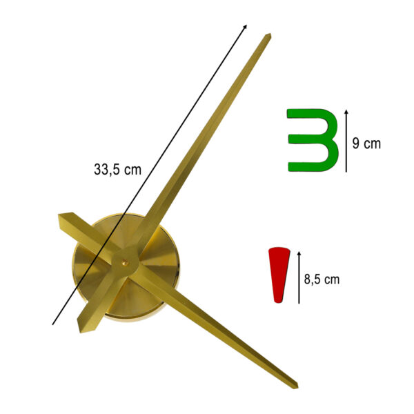 Zegar ścienny naklejany DIY regulowany 80-90 cm złoty kolorowy 4 cyfry - obrazek 2