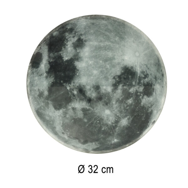 Zegar ścienny planeta księżyc z wyświetlaczem LED 32 cm szary - obrazek 4