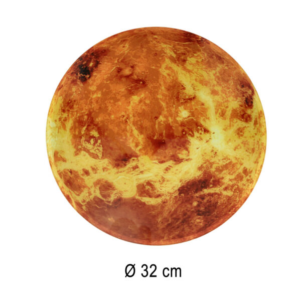 Zegar ścienny planeta mars z wyświetlaczem LED 32 cm pomarańczowy - obrazek 4