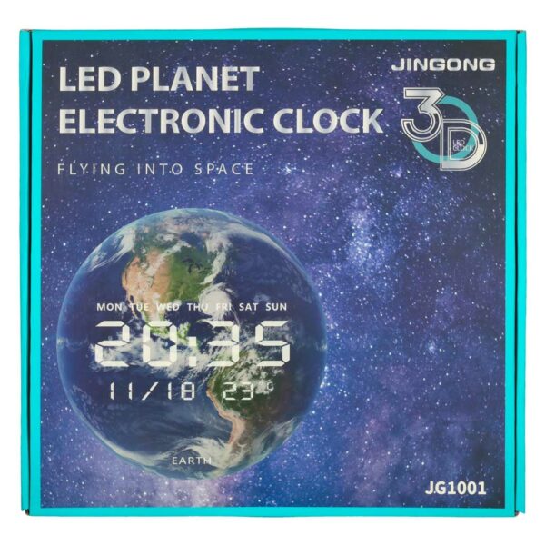 Zegar ścienny planeta mars z wyświetlaczem LED 32 cm pomarańczowy - obrazek 8