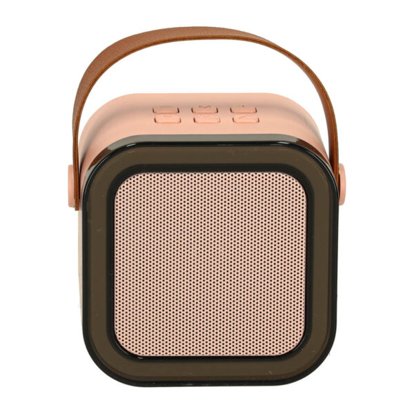 Zestaw do karaoke mikrofon + głośnik przenośny BLUETOOTH USB LED różowy - obrazek 5