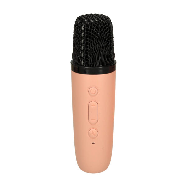 Zestaw do karaoke mikrofon + głośnik przenośny BLUETOOTH USB LED różowy - obrazek 8